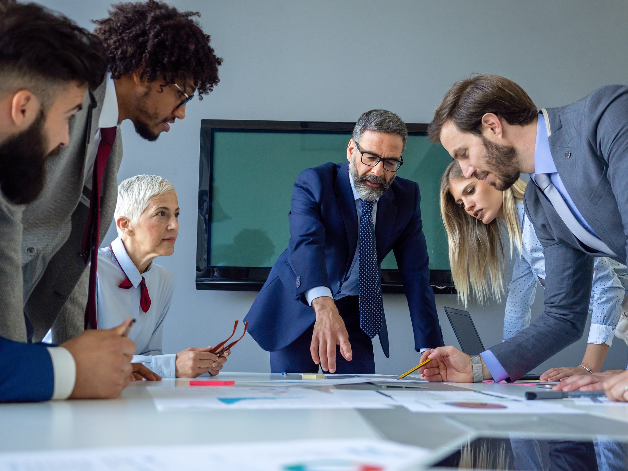 Business meeting and teamwork by business people in office